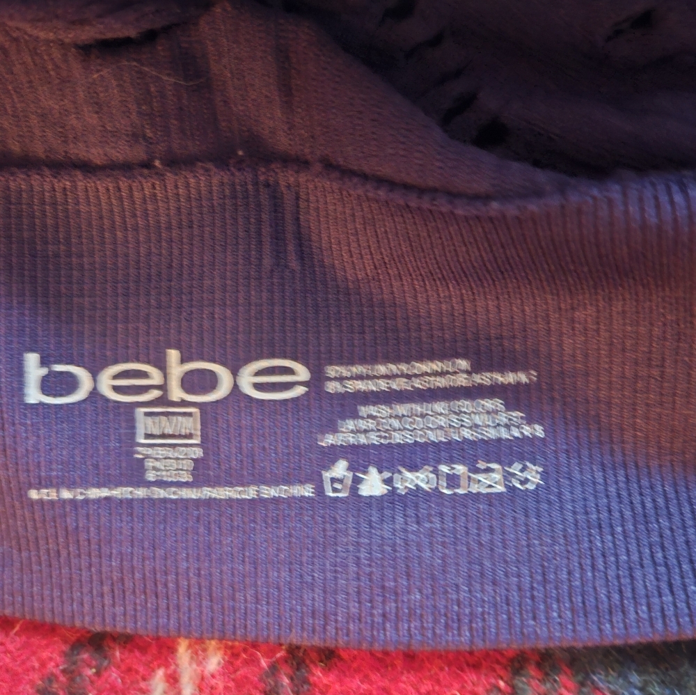 Bebe Sport Wireless Raceback Sports Bra Blue Medium Non-Padded - Picture 3 of 4